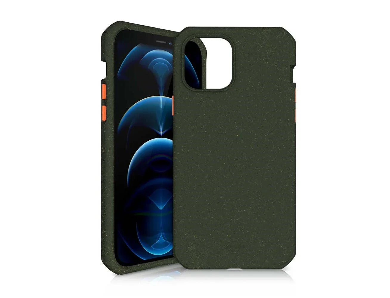 Itskins Feroniabio Summit iPhone 12 / 12 Pro Case - Kaki And Orange - Tashqila Itskins Feroniabio Summit iPhone 12 / 12 Pro Case - Kaki And Orange - Tashqila